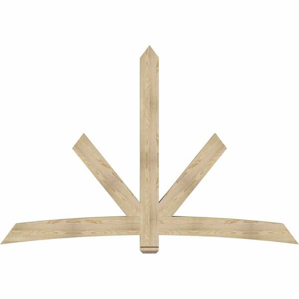Ekena Millwork Alberta Rough Sawn Timber Gable Bracket, Douglas Fir, 96"W x 64"H x 4"D x 6"F, 16/12 Pitch GBW096X64X0406ALB00RDF - main